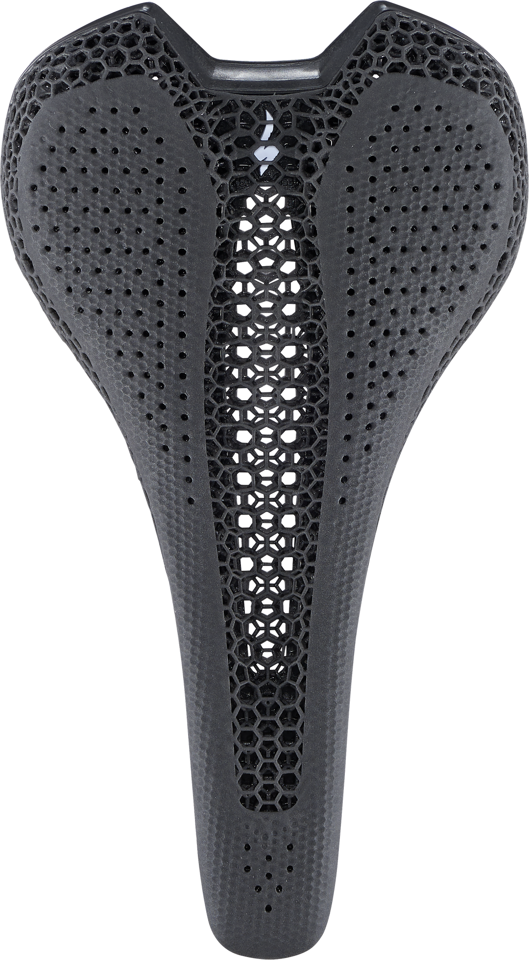 Specialized S-Works Romin Evo with Mirror Saddle, top view showing the 3D-printed Mirror lattice