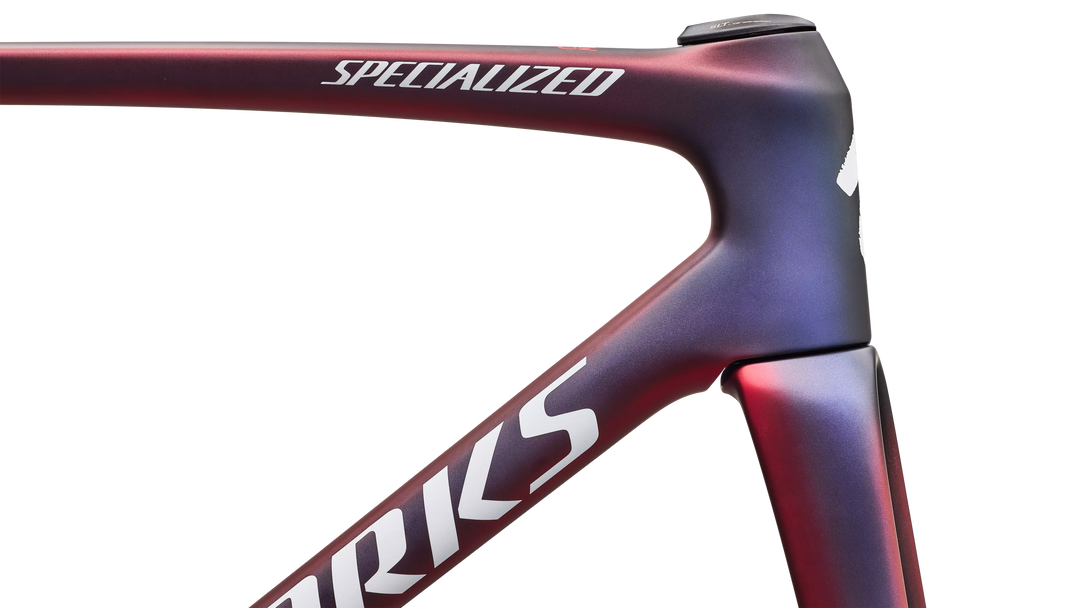 S-Works Tarmac SL9 Team Replica frameset, FDJ United - SUEZ colourway, frame detail close-up
