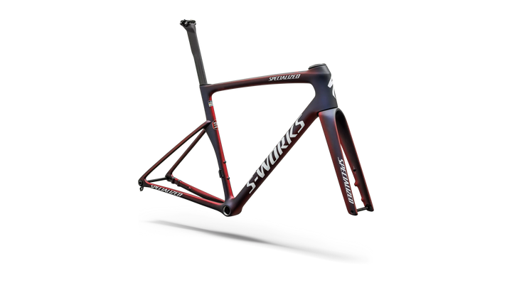 S-Works Tarmac SL9 Team Replica frameset, FDJ United - SUEZ colourway, front view
