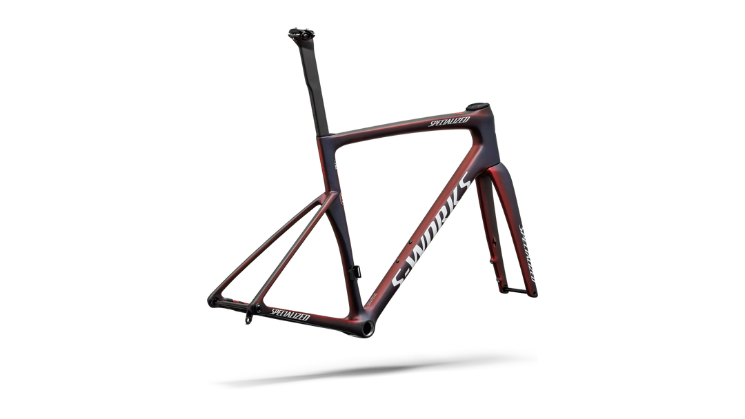 S-Works Tarmac SL9 Team Replica frameset, FDJ United - SUEZ colourway, rear view