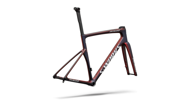S-Works Tarmac SL9 Team Replica frameset, FDJ United - SUEZ colourway, rear view