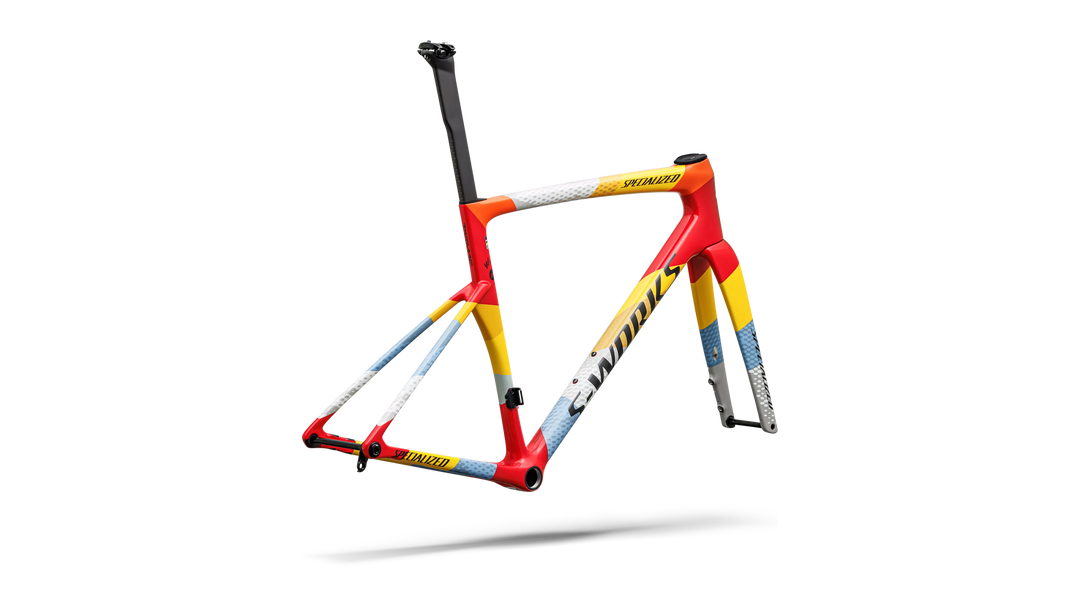 S-Works Tarmac SL9 Team Replica frameset, SD Worx - Protime colourway, rear view