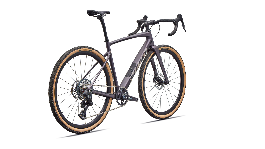 Specialized Diverge 4 Expert gravel bike in Nebula Metallic/Sandstone Metallic, rear view
