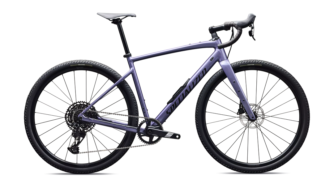 Specialized Diverge 4 Comp Alloy gravel bike in Gloss Mauve Metallic/Obsidian, side profile
