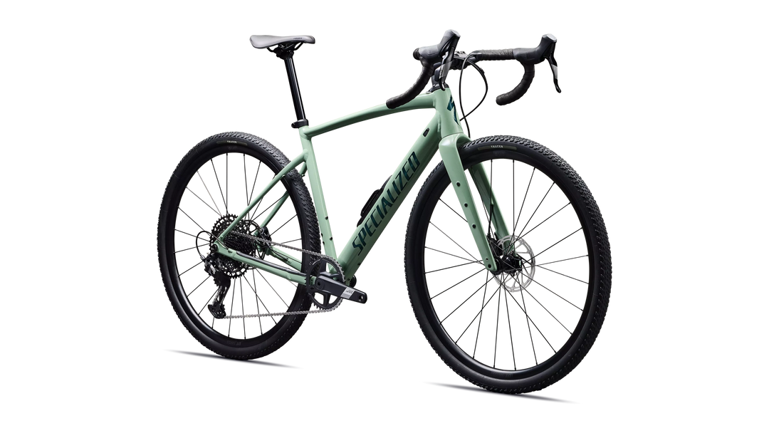 Specialized Diverge 4 Comp Alloy gravel bike in Gloss Pistachio/Emerald Metallic, front view