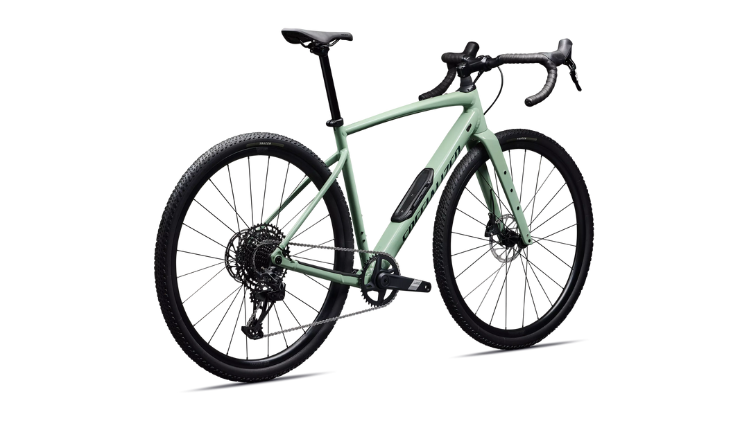 Specialized Diverge 4 Comp Alloy gravel bike in Gloss Pistachio/Emerald Metallic, rear view