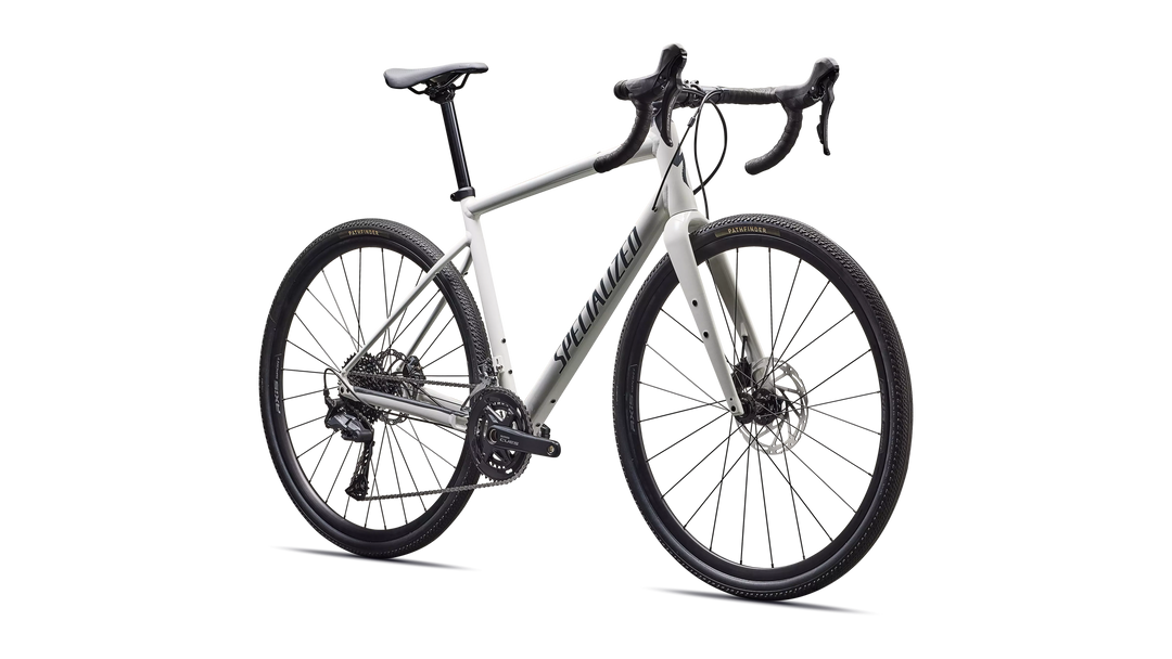 Specialized Diverge 3 Alloy gravel bike in Gloss Dune White/Ashen, front view