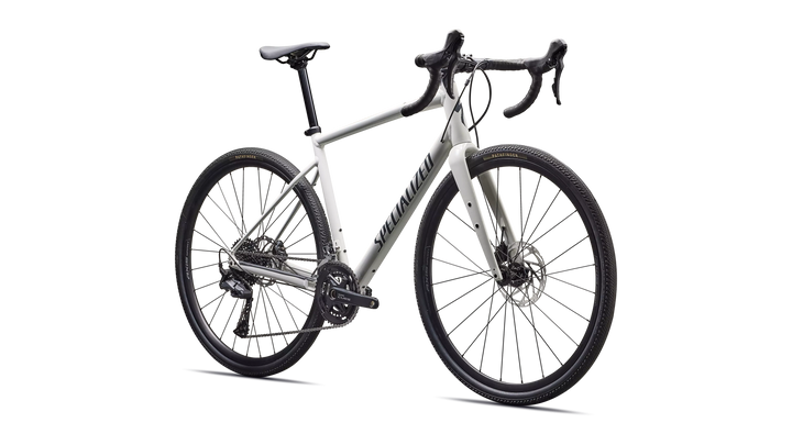 Specialized Diverge 3 Alloy gravel bike in Gloss Dune White/Ashen, front view