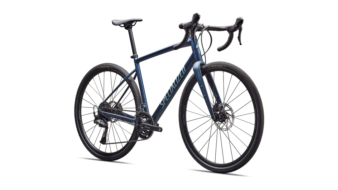 Specialized Diverge 3 Alloy gravel bike in Satin Cast Blue Metallic/Sea Foam, front view