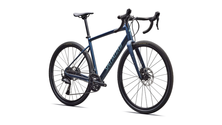 Specialized Diverge 3 Alloy gravel bike in Satin Cast Blue Metallic/Sea Foam, front view