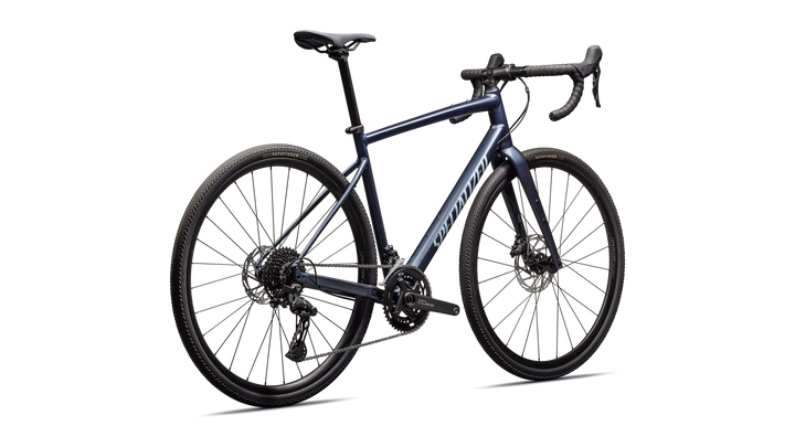Specialized Diverge 3 Alloy gravel bike in Satin Cast Blue Metallic/Sea Foam, rear view