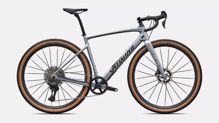 Specialized Diverge 4 Pro LTD gravel bike in Gloss Shadow Silver/Obsidian Metallic, side profile