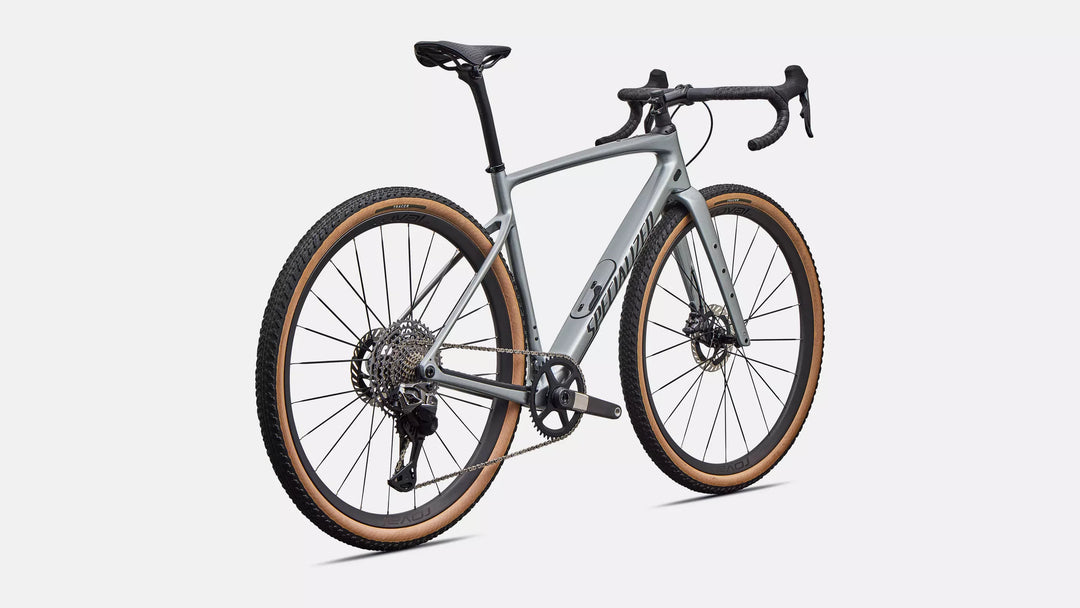 Specialized Diverge 4 Pro LTD gravel bike in Gloss Shadow Silver/Obsidian Metallic, rear view
