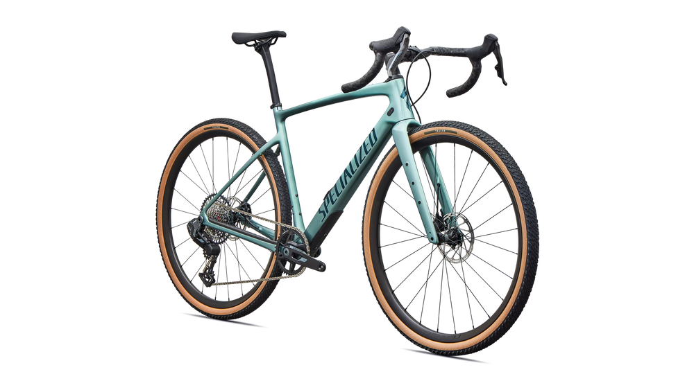 Specialized Diverge 4 Expert gravel bike (2027) in Fjord Metallic/Emerald Metallic, front view