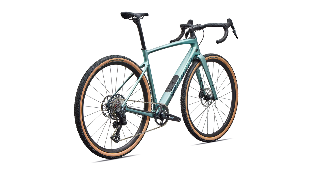 Specialized Diverge 4 Expert gravel bike (2027) in Fjord Metallic/Emerald Metallic, rear view