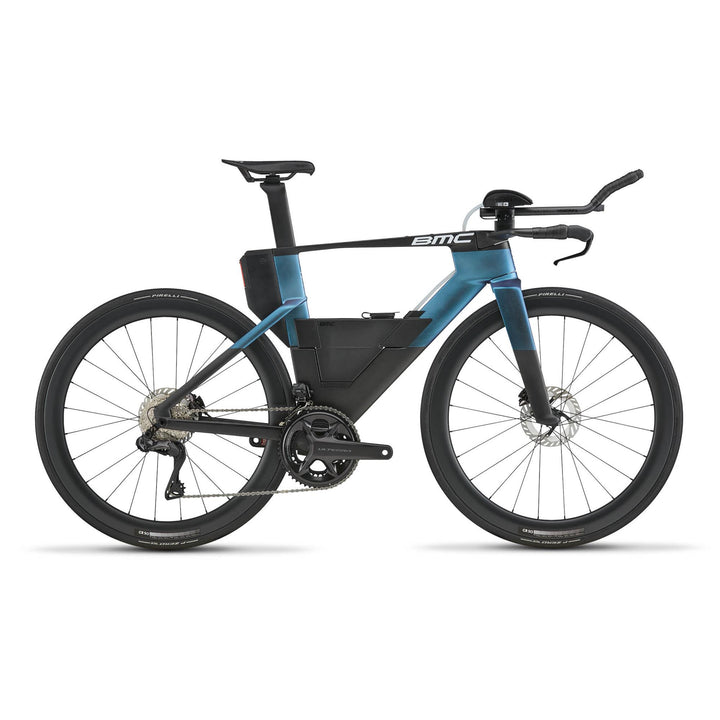 BMC Speedmachine 01 TWO time trial bike in Carbon Emperor Iridescent, three-quarter view
