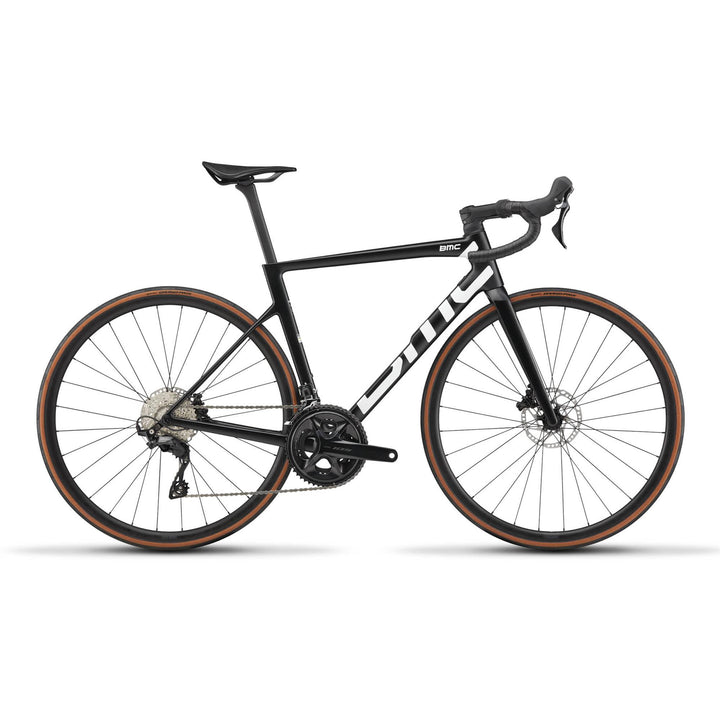 BMC Teammachine SLR Three 105 road bike in Black, three-quarter view