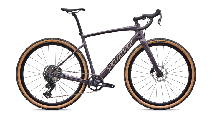 Specialized Diverge 4 Expert gravel bike in Nebula Metallic/Sandstone Metallic, side profile