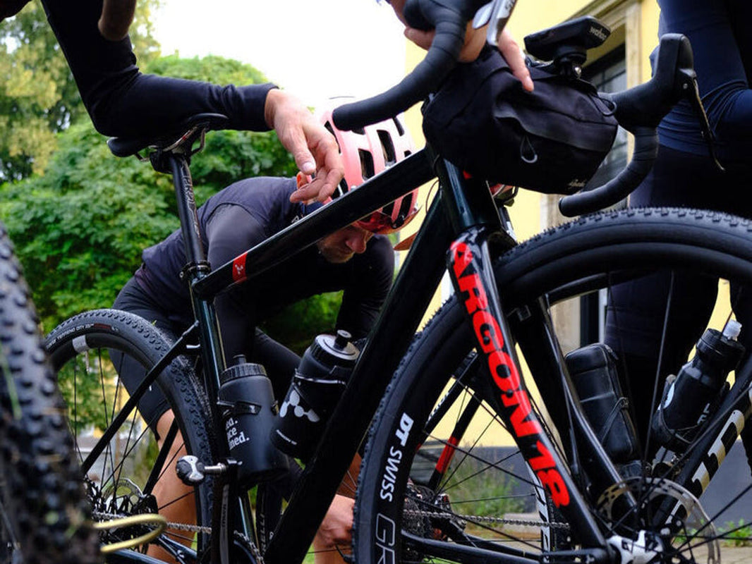 Argon 18 Grey Matter loaded with bikepacking bags