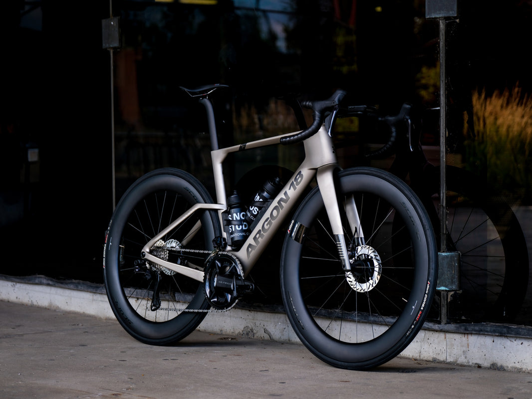 Argon 18 Nitrogen aero road bike on a city street