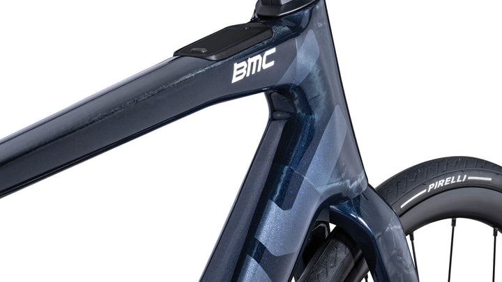 BMC Teammachine 01 AMP THREE e-road bike in Blue Glitter Carbon, view 5 of 5