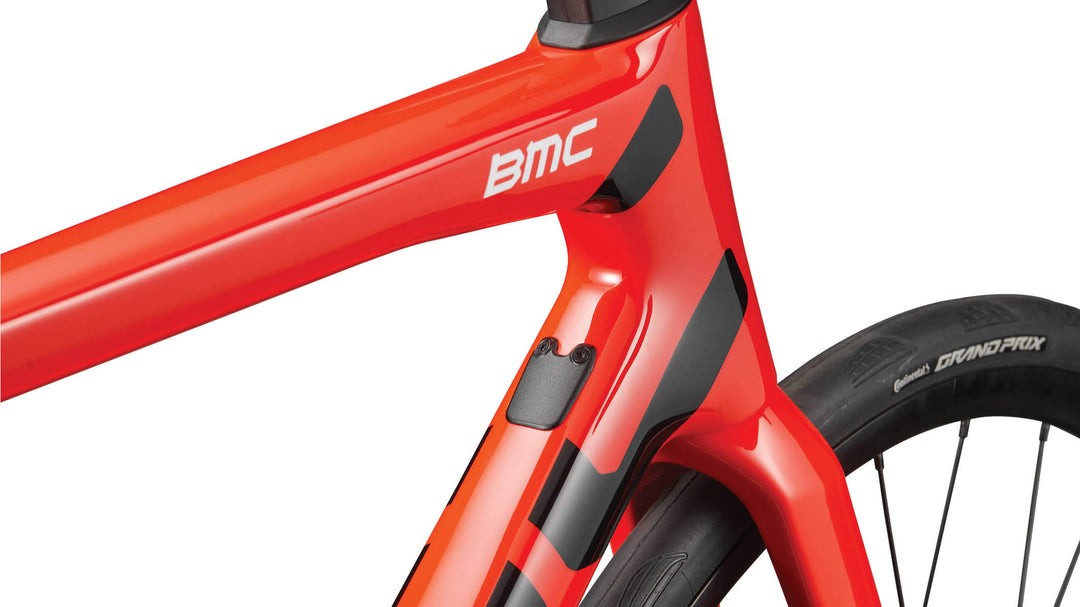 BMC Teammachine SLR TWO road bike in Neon Red, view 4 of 5