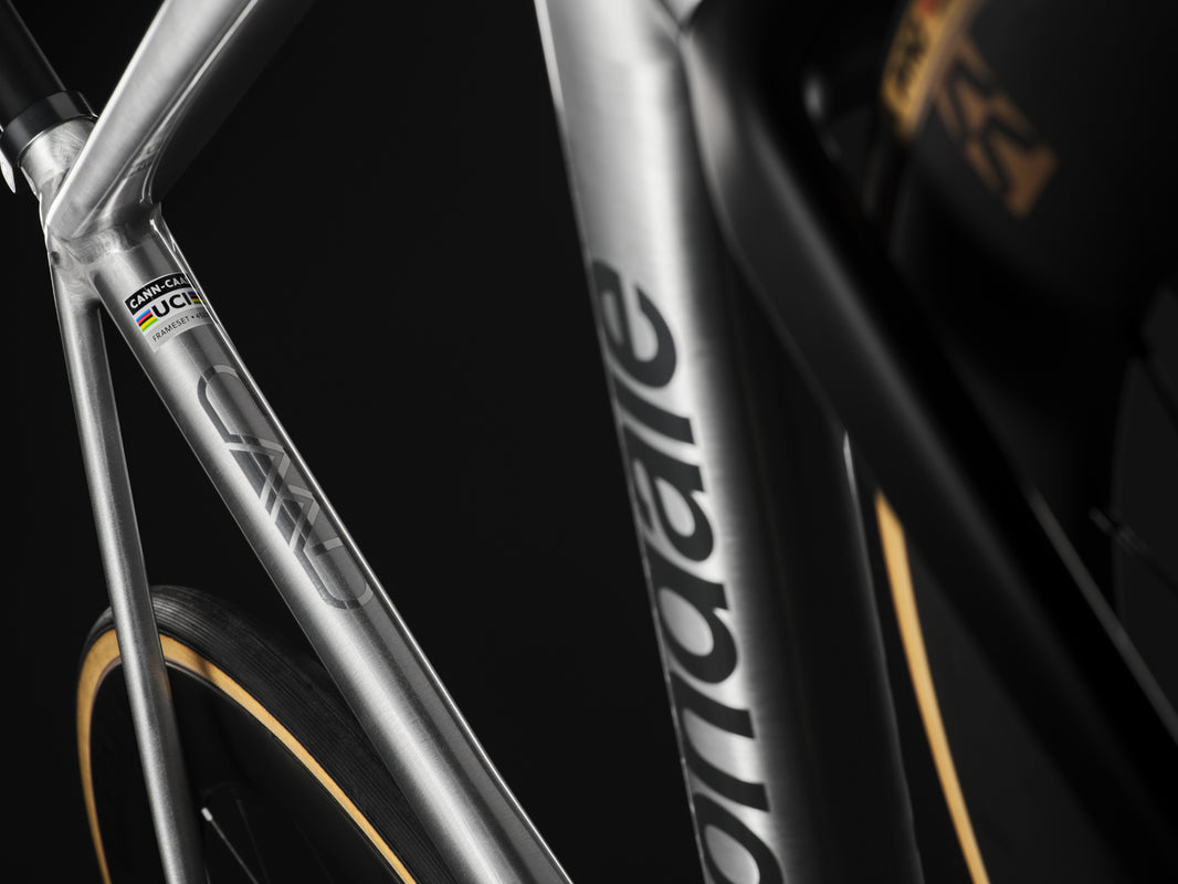 Close-up of the Cannondale CAAD14 aluminium frame