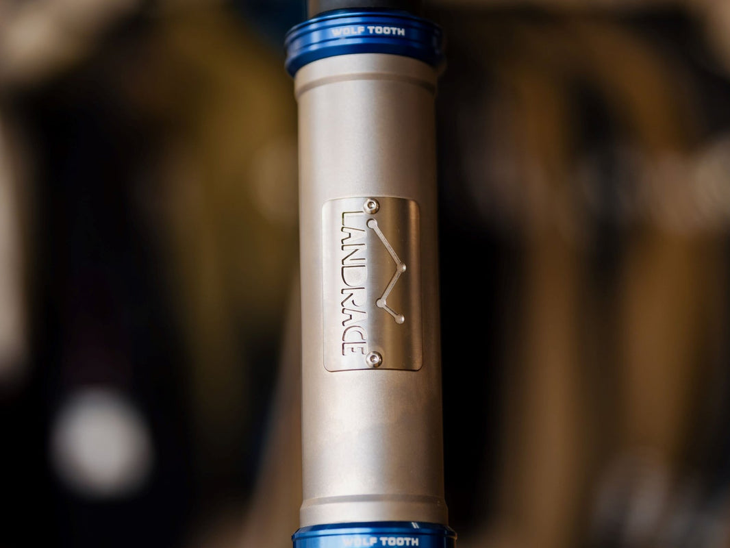 Landrace head badge on the titanium Tupelo V2