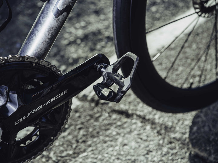 Shimano Dura-Ace PD-R9300 SPD-SLR Road Pedals on the bike