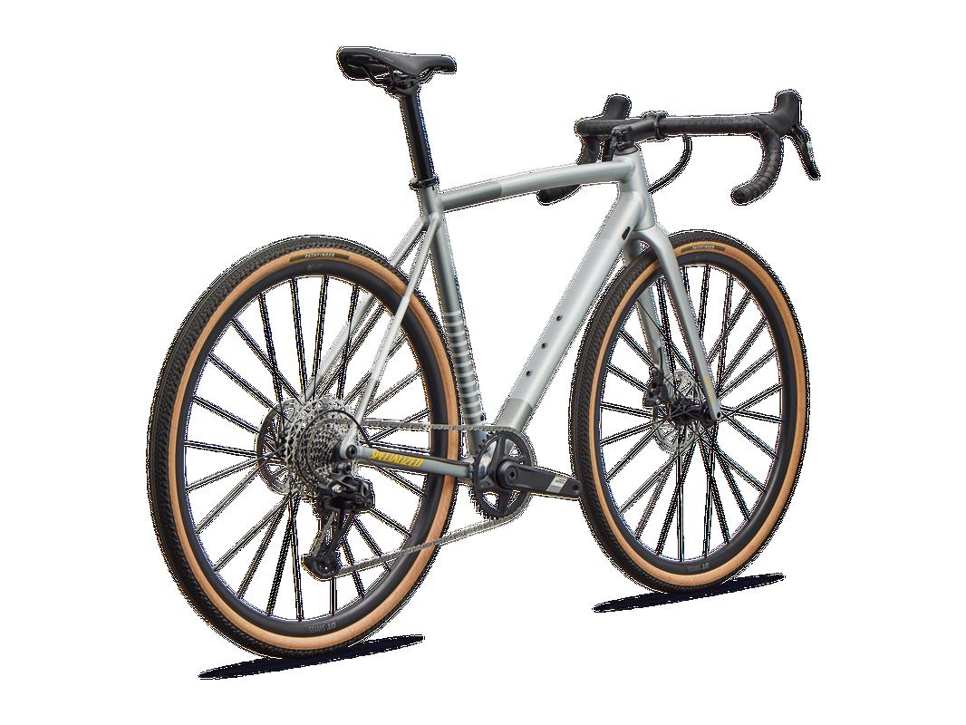 Specialized Crux DSW Comp alloy gravel bike, rear three-quarter view