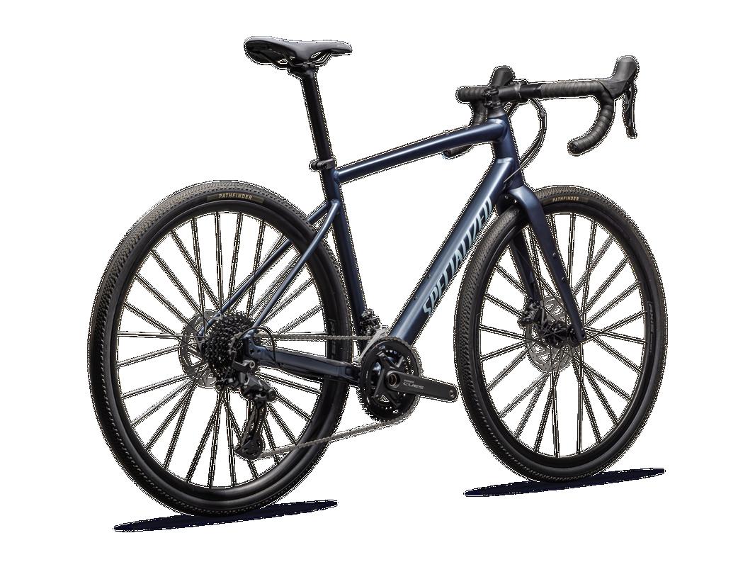 Specialized Diverge 3 Alloy in Satin Cast Blue, rear three-quarter view
