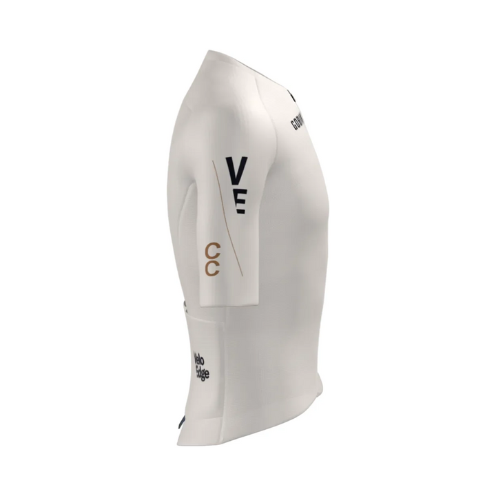 Velo Edge CC Jersey in white, back view with rear pockets